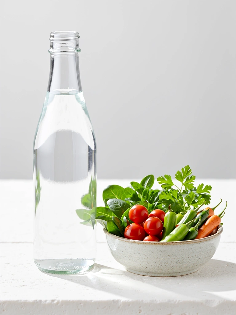 Frisches Wasser in einer minimalistischen Umgebung